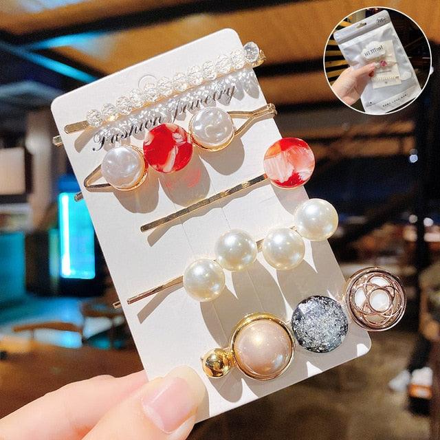 1Set Chic Pearl Hair Clips - Fashion Women's Summer Hair Accessories (8WH1)1