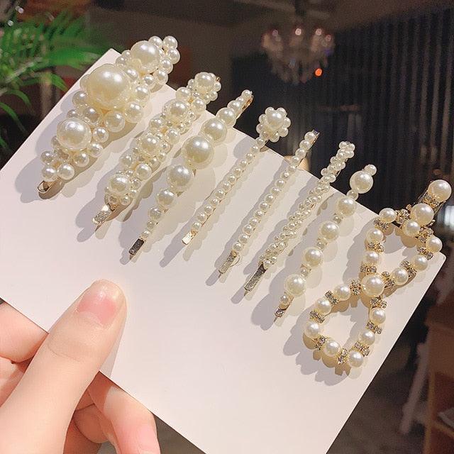1Set Chic Pearl Hair Clips - Fashion Women's Summer Hair Accessories (8WH1)1
