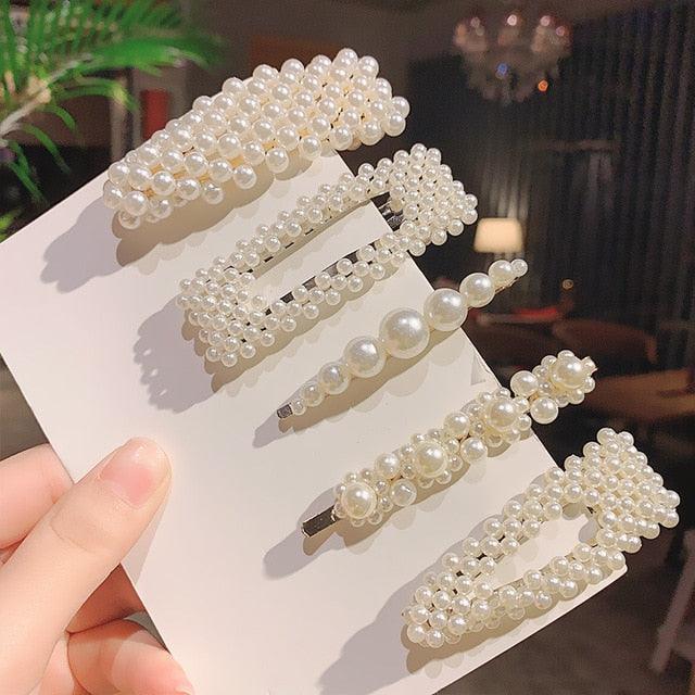 1Set Chic Pearl Hair Clips - Fashion Women's Summer Hair Accessories (8WH1)1