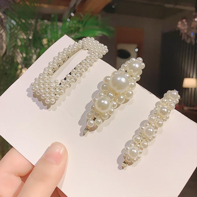 1Set Chic Pearl Hair Clips - Fashion Women's Summer Hair Accessories (8WH1)1