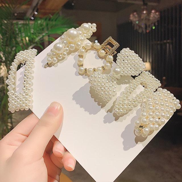 1Set Chic Pearl Hair Clips - Fashion Women's Summer Hair Accessories (8WH1)1
