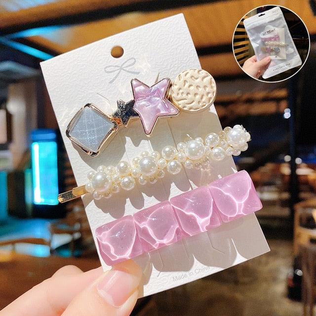 1Set Chic Pearl Hair Clips - Fashion Women's Summer Hair Accessories (8WH1)1