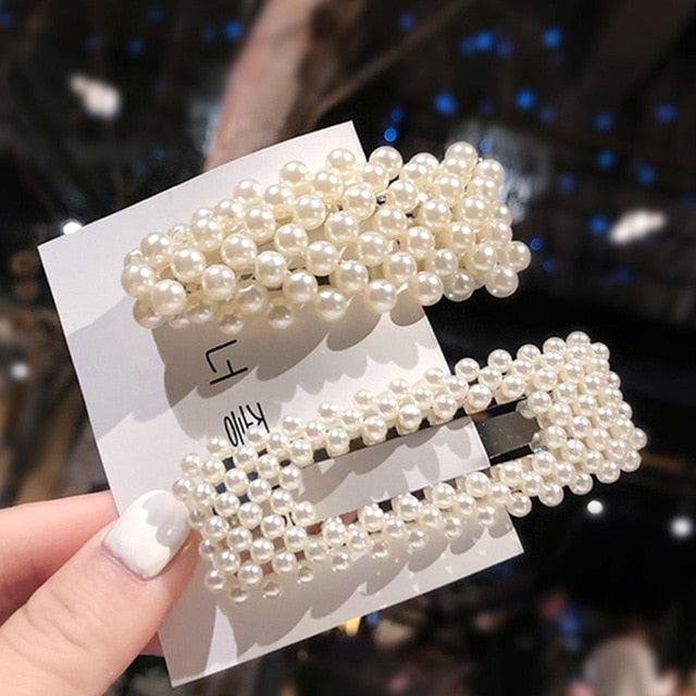 1Set Chic Pearl Hair Clips - Fashion Women's Summer Hair Accessories (8WH1)1