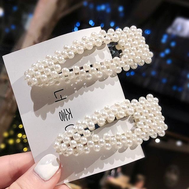 1Set Chic Pearl Hair Clips - Fashion Women's Summer Hair Accessories (8WH1)1