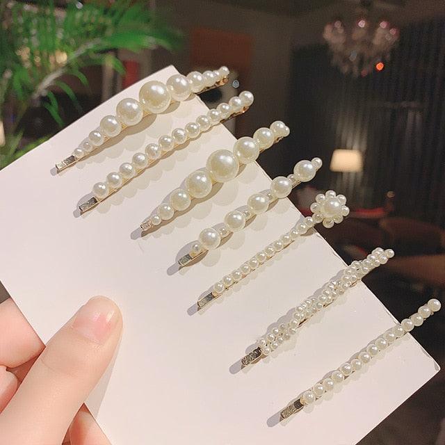 1Set Chic Pearl Hair Clips - Fashion Women's Summer Hair Accessories (8WH1)1