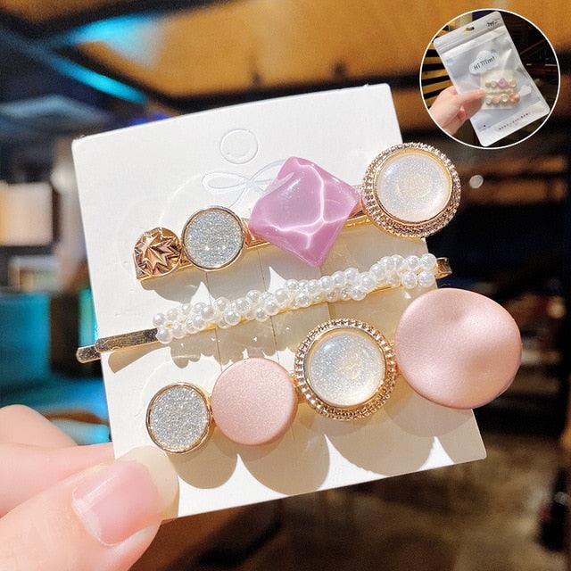 1Set Chic Pearl Hair Clips - Fashion Women's Summer Hair Accessories (8WH1)1