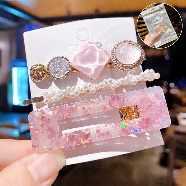 1Set Chic Pearl Hair Clips - Fashion Women's Summer Hair Accessories (8WH1)1