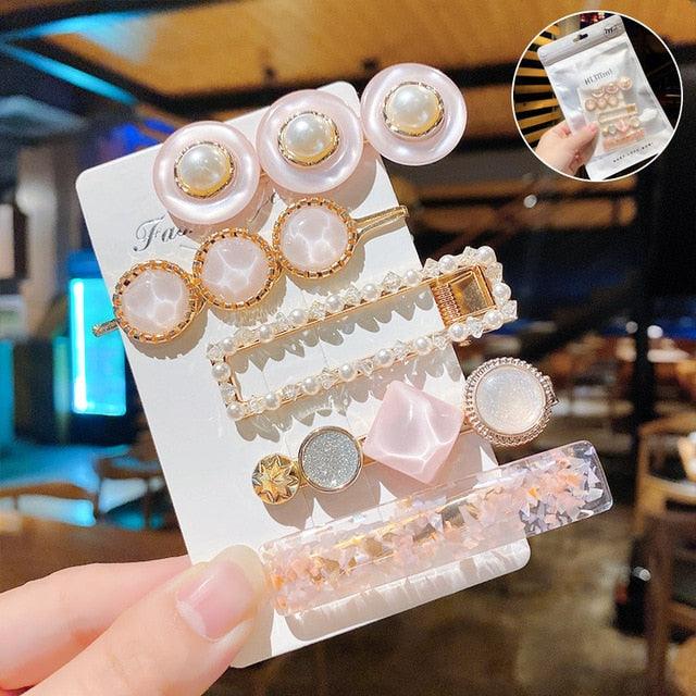 1Set Chic Pearl Hair Clips - Fashion Women's Summer Hair Accessories (8WH1)1