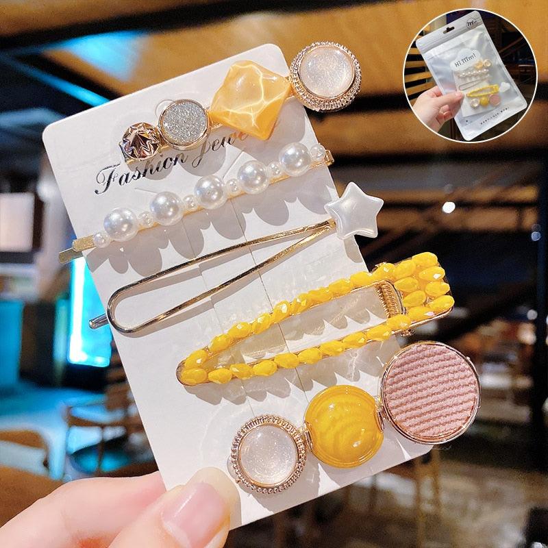 1Set Chic Pearl Hair Clips - Fashion Women's Summer Hair Accessories (8WH1)1