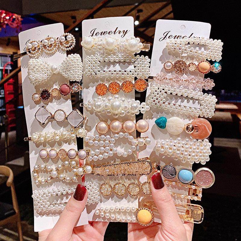 1Set Chic Pearl Hair Clips - Fashion Women's Summer Hair Accessories (8WH1)1