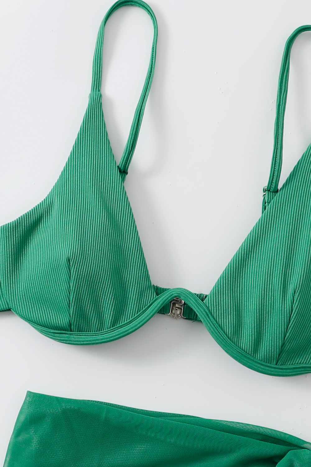 Ribbed High Cut Three-Piece Swim Set (TB9D) T