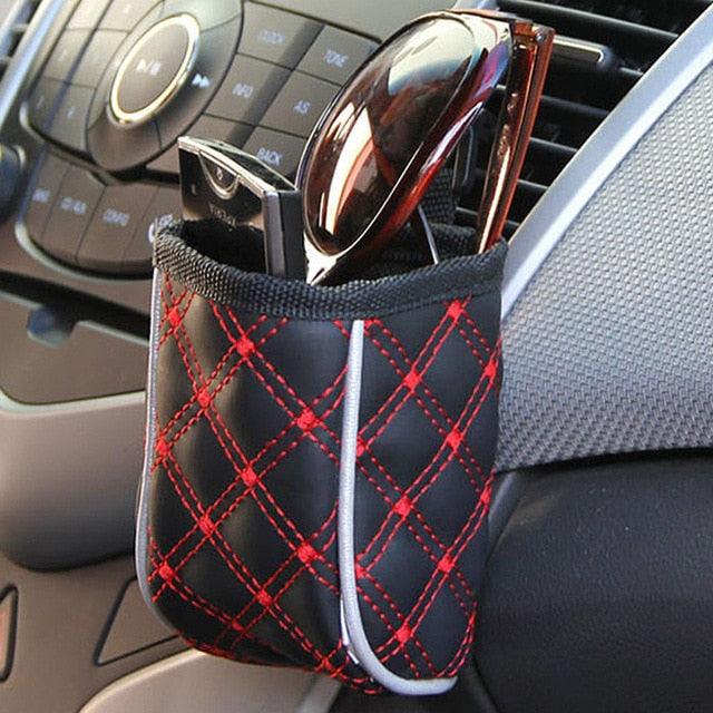 1pc Car Trash Can Waterproof Garbage Bag - Stowing Bag Holder Cell Phone Pocket Organizer Grocery (1U89)