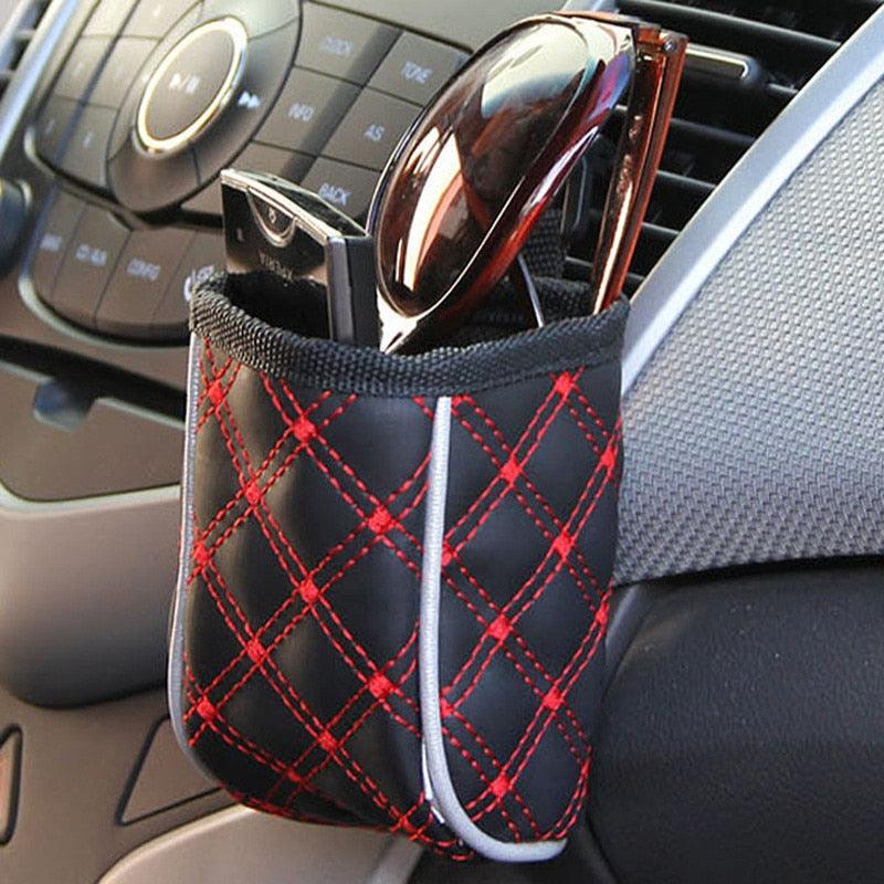 1pc Car Trash Can Waterproof Garbage Bag - Stowing Bag Holder Cell Phone Pocket Organizer Grocery (1U89)