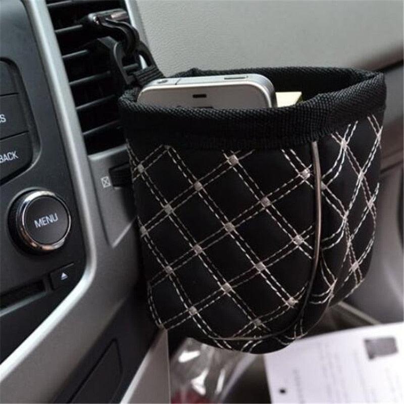 1pc Car Trash Can Waterproof Garbage Bag - Stowing Bag Holder Cell Phone Pocket Organizer Grocery (1U89)