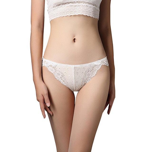 1pc Women Sexy Lingerie - Lace Plus Size Solid Summer Autumn Low Waist Panties (1U28)