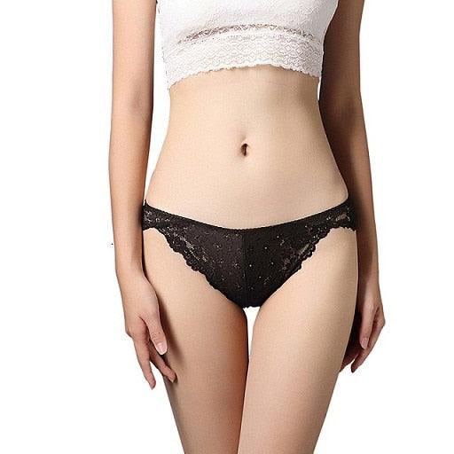 1pc Women Sexy Lingerie - Lace Plus Size Solid Summer Autumn Low Waist Panties (1U28)