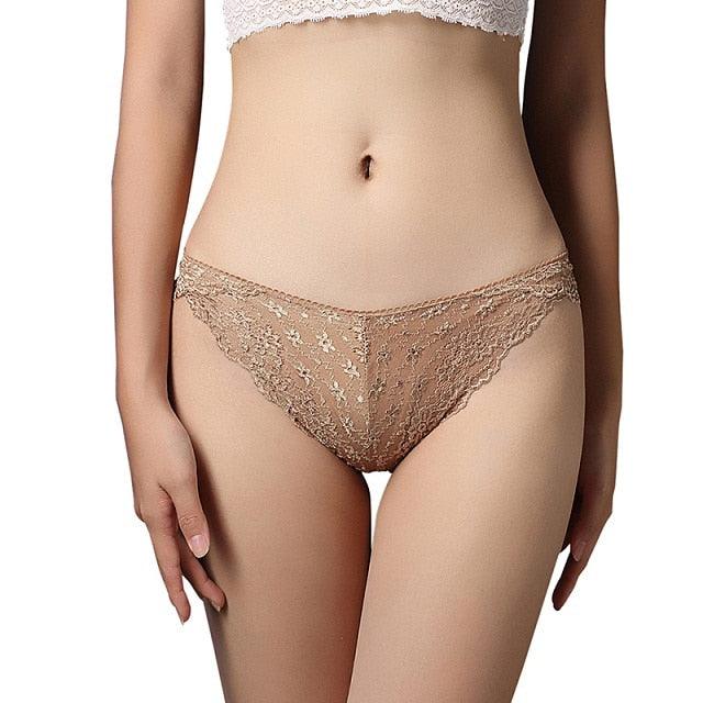 1pc Women Sexy Lingerie - Lace Plus Size Solid Summer Autumn Low Waist Panties (1U28)