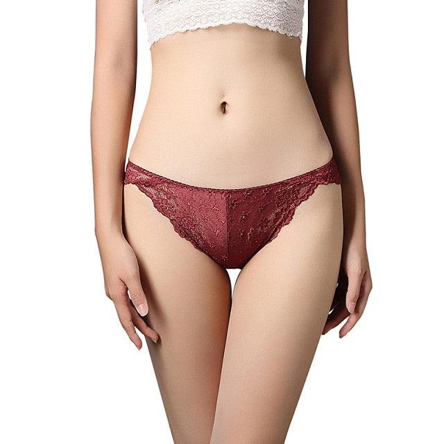 1pc Women Sexy Lingerie - Lace Plus Size Solid Summer Autumn Low Waist Panties (1U28)