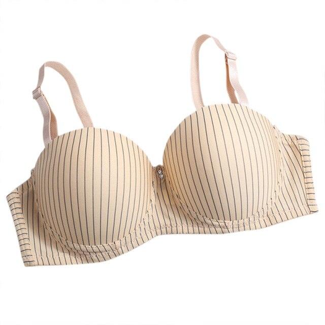 1pc Women Sexy Lingerie Bra -Plus Size - Thin Cup - Stripe Anti-light Breathable Women Underwear - Adjustable Push up Bra, (3U27)