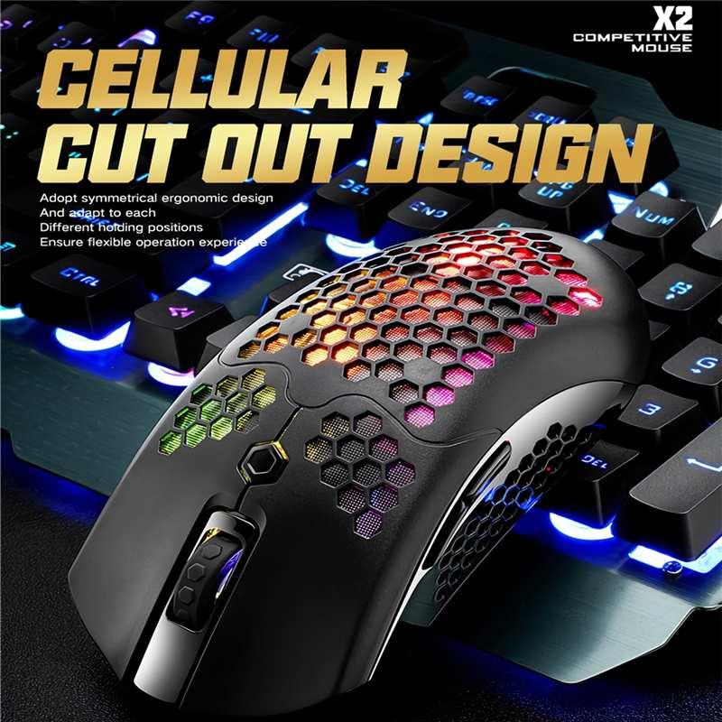 Wireless RGB Honeycomb Mouse - Pink  Wireless computer mouse, Gaming mouse,  4g wireless