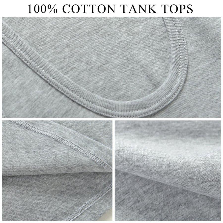 Cool 2 PCS/Lot Tank Tops - Men's 100% Cotton Solid Vest - Breathable Sleeveless Tops (TM7)