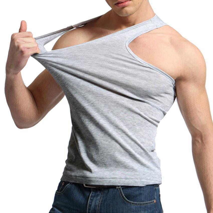Cool 2 PCS/Lot Tank Tops - Men's 100% Cotton Solid Vest - Breathable Sleeveless Tops (TM7)