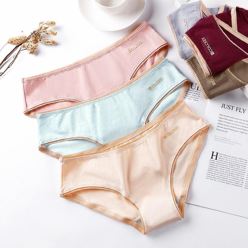 Cute 2 PCS/ Lot Seamless Women's Panties - Cotton Briefs Sexy Lace lin –  Deals DejaVu