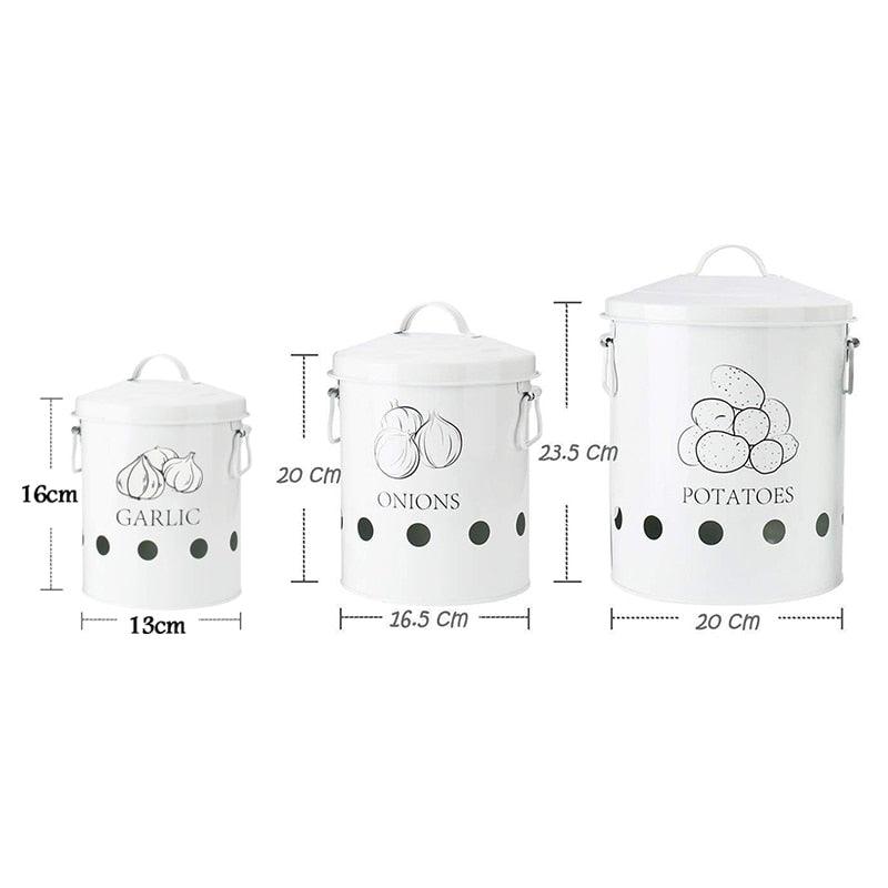 2 Pcs Kitchen Storage Box Container - Potatoes Onions Bin Organization Buckets Metal Breathable (AK8)(1U61)