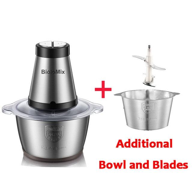 Great 2 Speeds 500W Stainless Steel 2L Capacity Electric Chopper Meat Grinder Mincer Food Processor Slicer (D59)(H1)