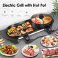 2 in 1 10V Electric Hot Pot Oven Smokeless Barbecue Machine - Home BBQ Grills Indoor Roast Meat Dish Plate Multi Cooker US plug (2H1)(F59)