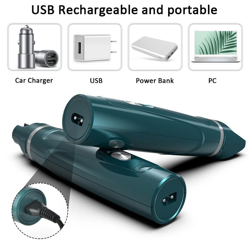 2 in 1 Electric Pet Nail Clipper - Hair Trimmer USB Rechargeable Dog Cat Pet Paws Claw Grooming Nail Scissors Grinder Cutter (1U72)(1W2)(2W2)