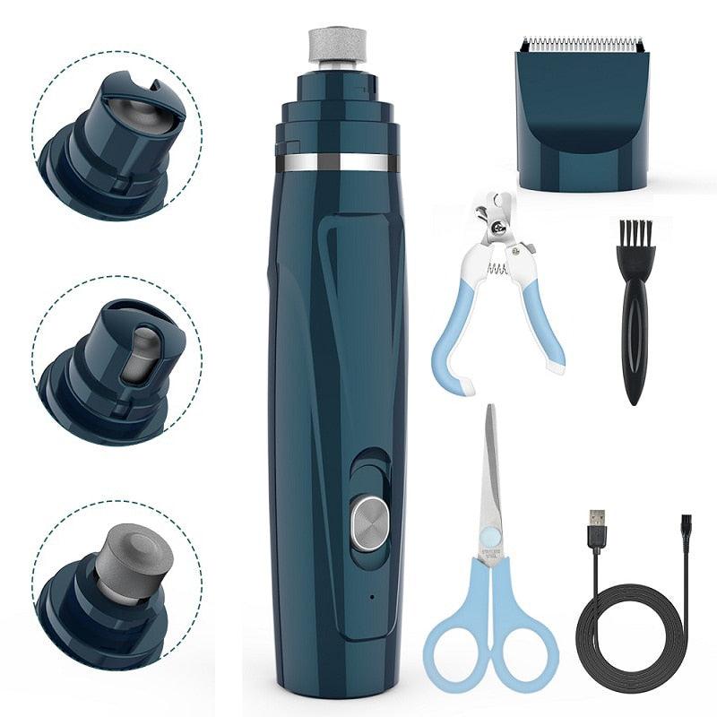 2 in 1 Electric Pet Nail Clipper - Hair Trimmer USB Rechargeable Dog Cat Pet Paws Claw Grooming Nail Scissors Grinder Cutter (1U72)(1W2)(2W2)