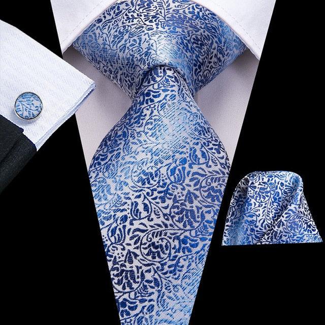 20 Styles Party Wedding Classic Fashion Pocket Square Tie - New Floral Men's Tie Grey 8.5cm (MA2)(F17)