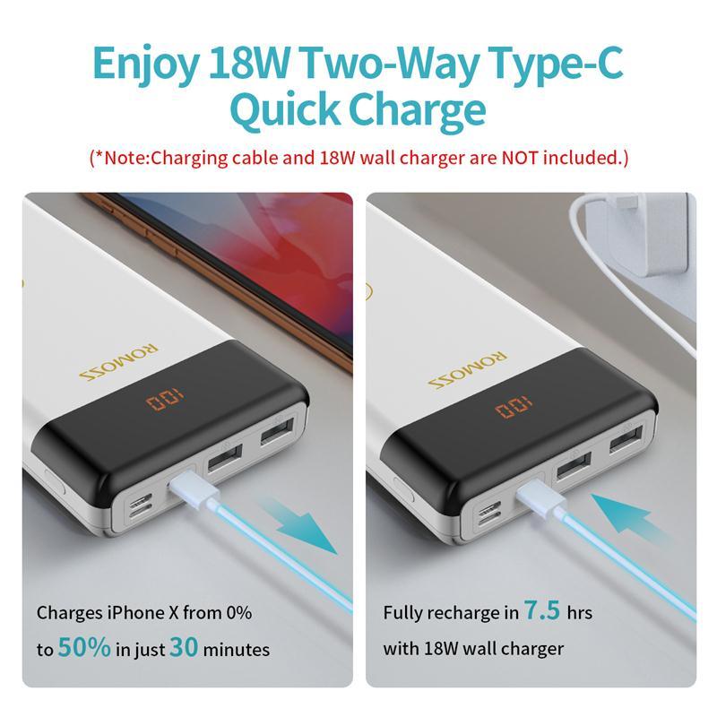 20000mAh LT20 Pro Power Bank - Portable External Battery With PD Two-way Fast Charging (1LT1)(F104)