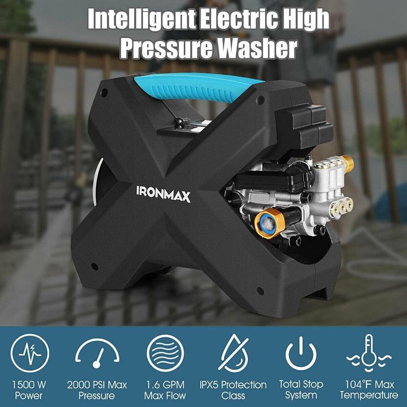 2000PSI X-Shaped Electric High Pressure Washer Machine - 1500w Cleaning Power Multiple Purpose (CT1)(1U60)