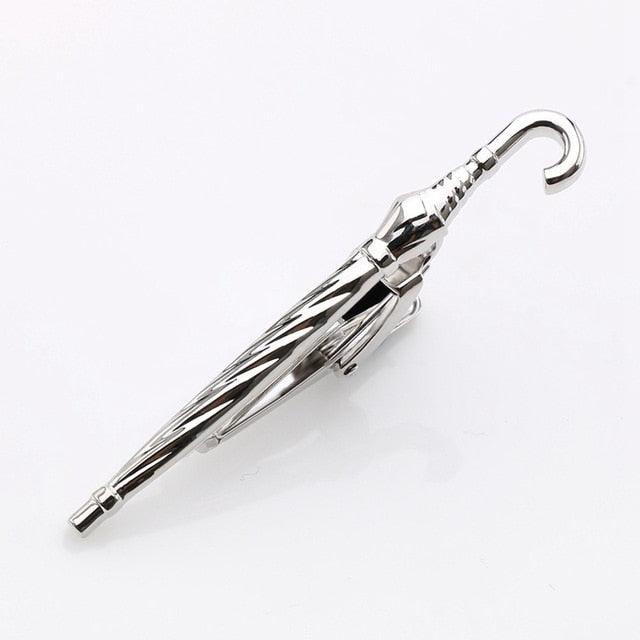 Bronze & Black Gun & Silver Color Umbrella Tie Bar - Men's Suit Tie Clips & Cufflinks (MA4)(F17)