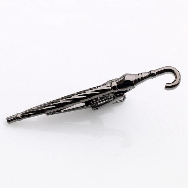 Bronze & Black Gun & Silver Color Umbrella Tie Bar - Men's Suit Tie Clips & Cufflinks (MA4)(F17)