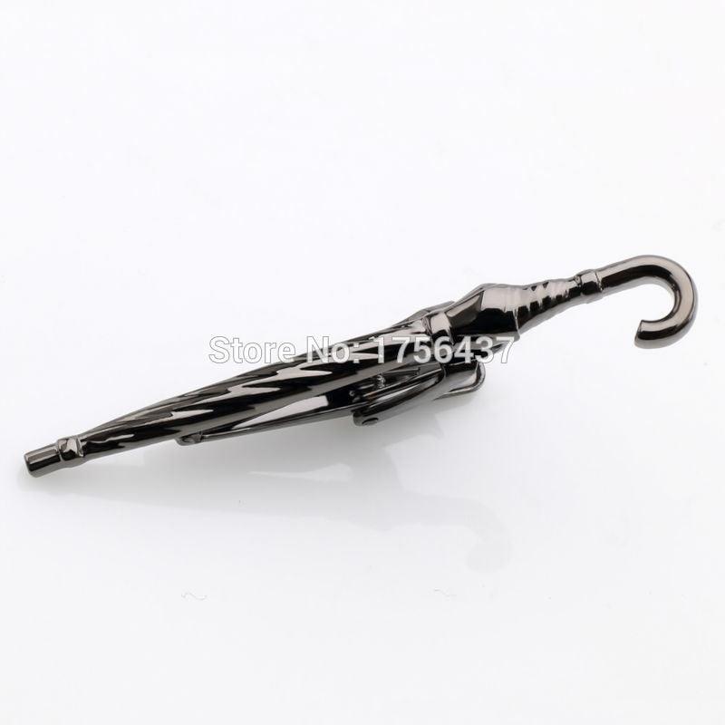 Bronze & Black Gun & Silver Color Umbrella Tie Bar - Men's Suit Tie Clips & Cufflinks (MA4)(F17)