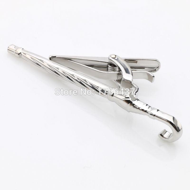 Bronze & Black Gun & Silver Color Umbrella Tie Bar - Men's Suit Tie Clips & Cufflinks (MA4)(F17)