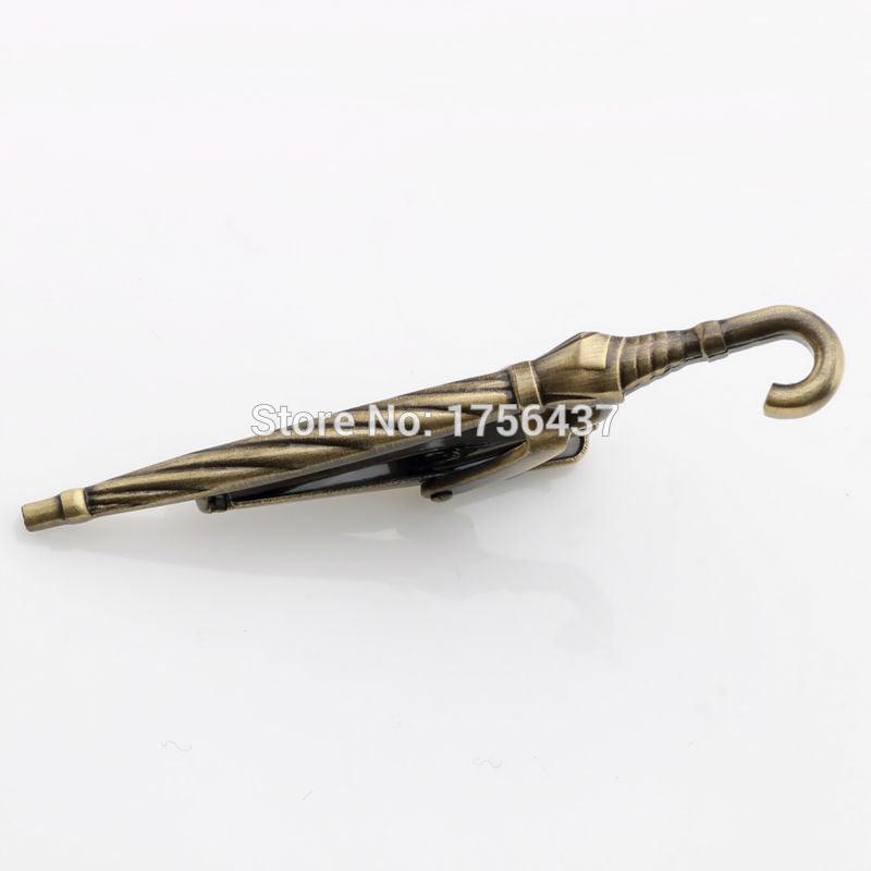 Bronze & Black Gun & Silver Color Umbrella Tie Bar - Men's Suit Tie Clips & Cufflinks (MA4)(F17)