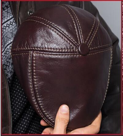 Great Genuine Leather Men's Cap Hat - Fashion Men's Real Leather Adjustable Hats (MA3)
