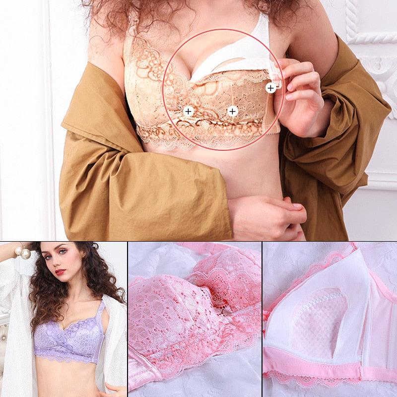 Trending Maternity Cotton Nursing Breastfeeding Bra - Cup B,C, D, E - Wire Free Feeding Bra - Adjustable Prevent Sagging (3Z2)