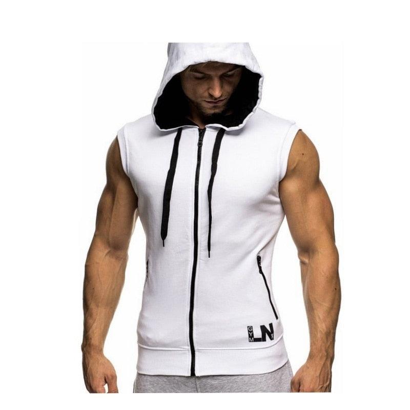 New Men's Hoodie Sweatshirts - Fitness Tank Tops - Male Sleeveless Zipper vest (D100)(TM7)(TM5)