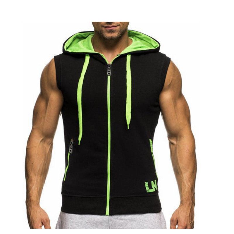 New Men's Hoodie Sweatshirts - Fitness Tank Tops - Male Sleeveless Zipper vest (D100)(TM7)(TM5)