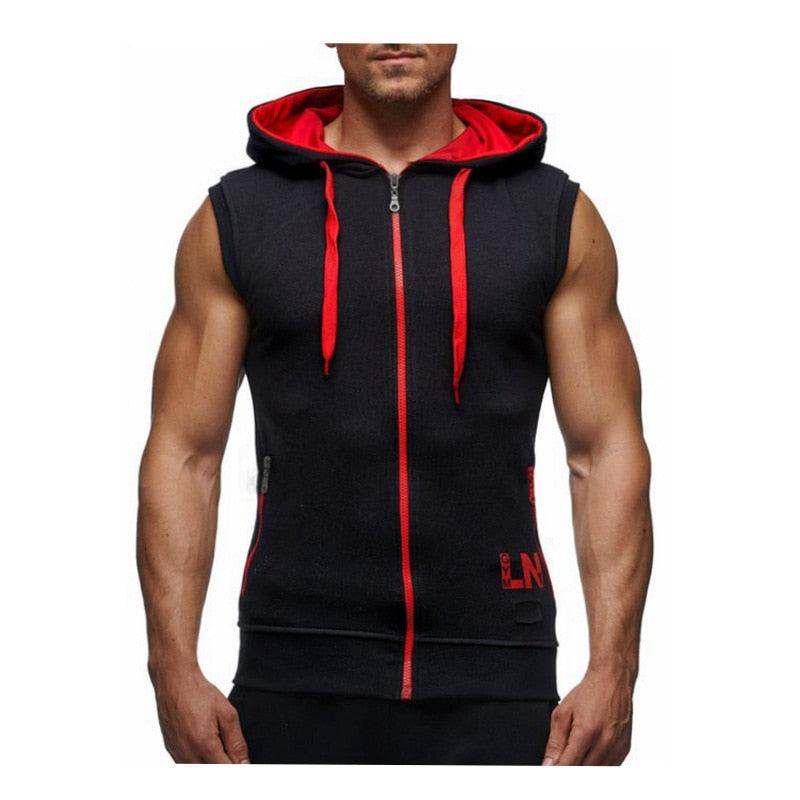 New Men's Hoodie Sweatshirts - Fitness Tank Tops - Male Sleeveless Zipper vest (D100)(TM7)(TM5)