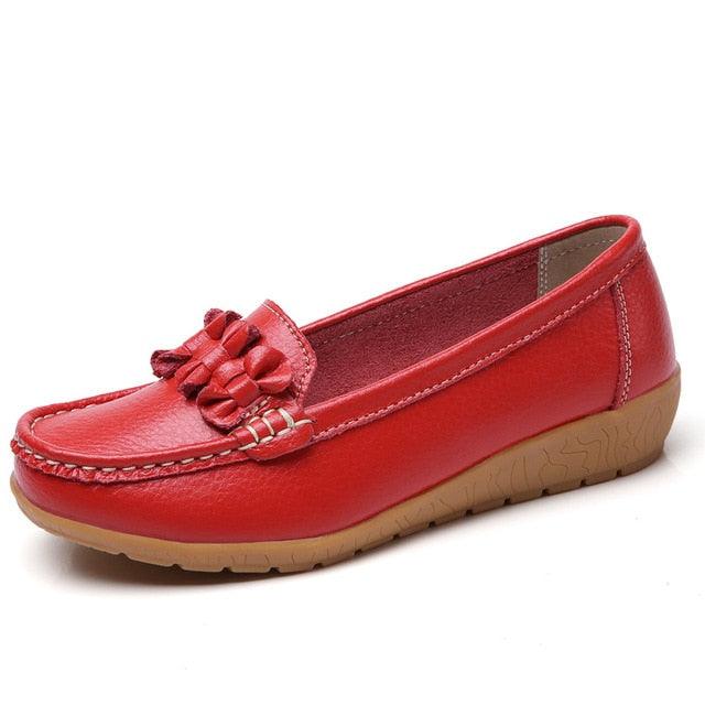 Gorgeous Comfortable Women Flats Shoes - Pregnant Flats Slip On - Leather Loafer (FS)(F40)
