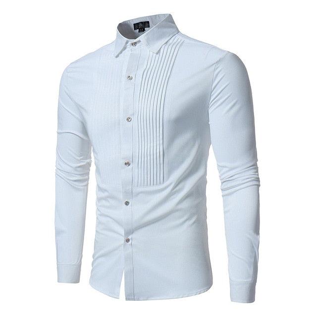 Trending Autumn Shirt - Men Long Sleeve Casual Fashion Solid Color Turn-down Collar Shirt (1U8)(1U11)