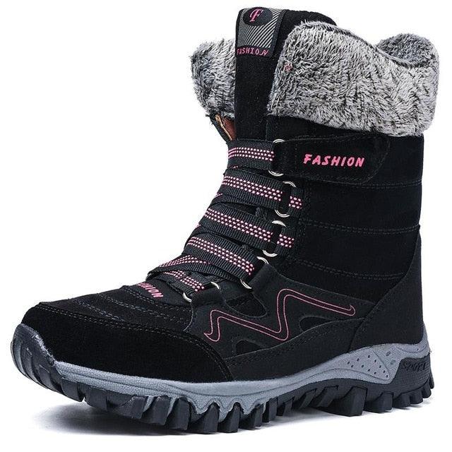 New Trending Fashion Suede Leather Women Snow Boots - Winter Warm Plush Boots - Waterproof Ankle Boots (BB1)(BB5)