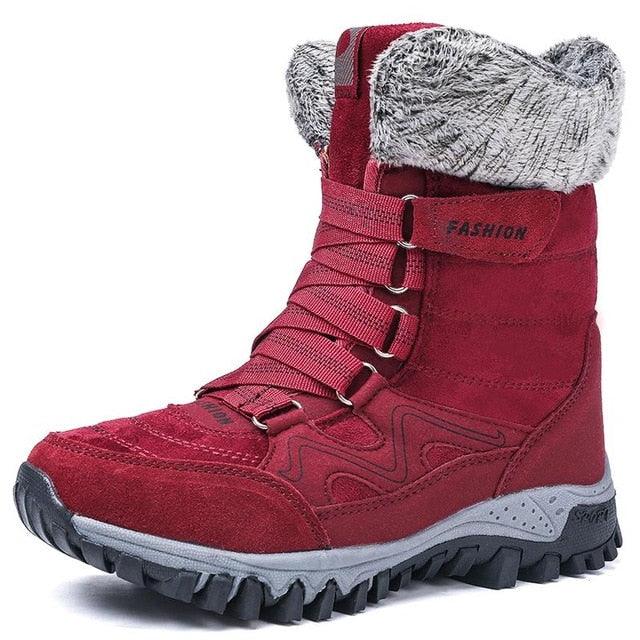New Trending Fashion Suede Leather Women Snow Boots - Winter Warm Plush Boots - Waterproof Ankle Boots (BB1)(BB5)