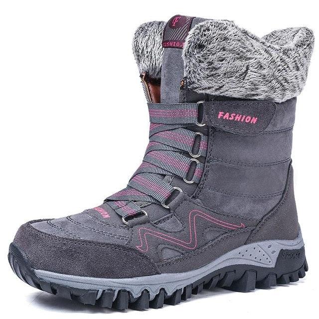 New Trending Fashion Suede Leather Women Snow Boots - Winter Warm Plush Boots - Waterproof Ankle Boots (BB1)(BB5)